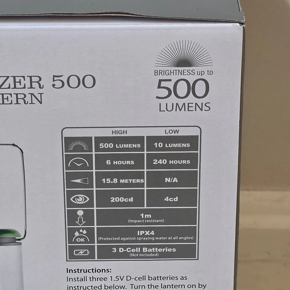 LL Bean Trailblazer 500 Camp Lantern LED Green 500 Lumens IPX4 Water Resistant